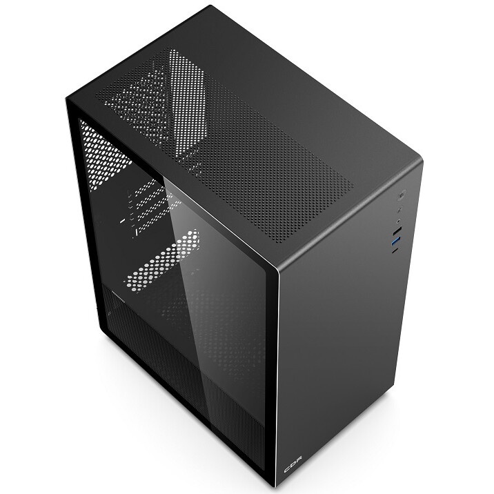 Корпус без блока питания Foxline FL-728TG, mATX, TG, 1xUSB3.0+1xUSB2.0+1xType-C(USB2.0)+1xARGB strip