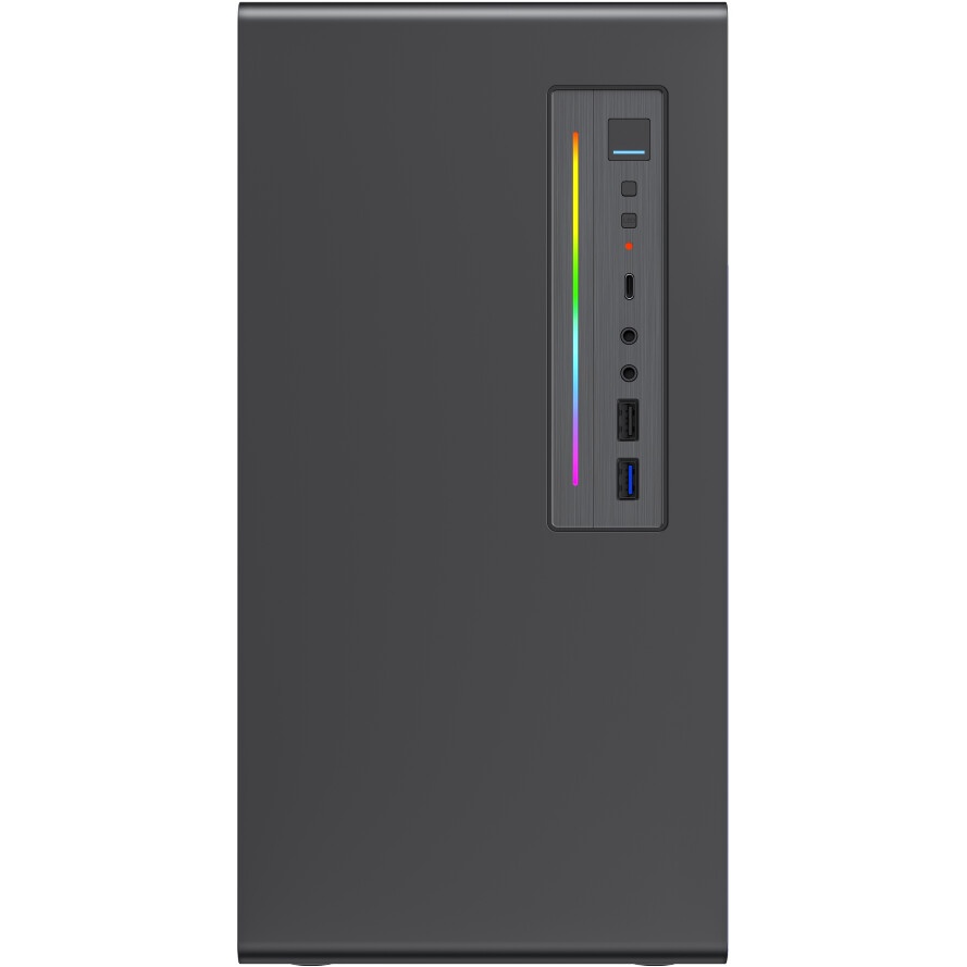 Корпус без блока питания Foxline FL-728TG, mATX, TG, 1xUSB3.0+1xUSB2.0+1xType-C(USB2.0)+1xARGB strip
