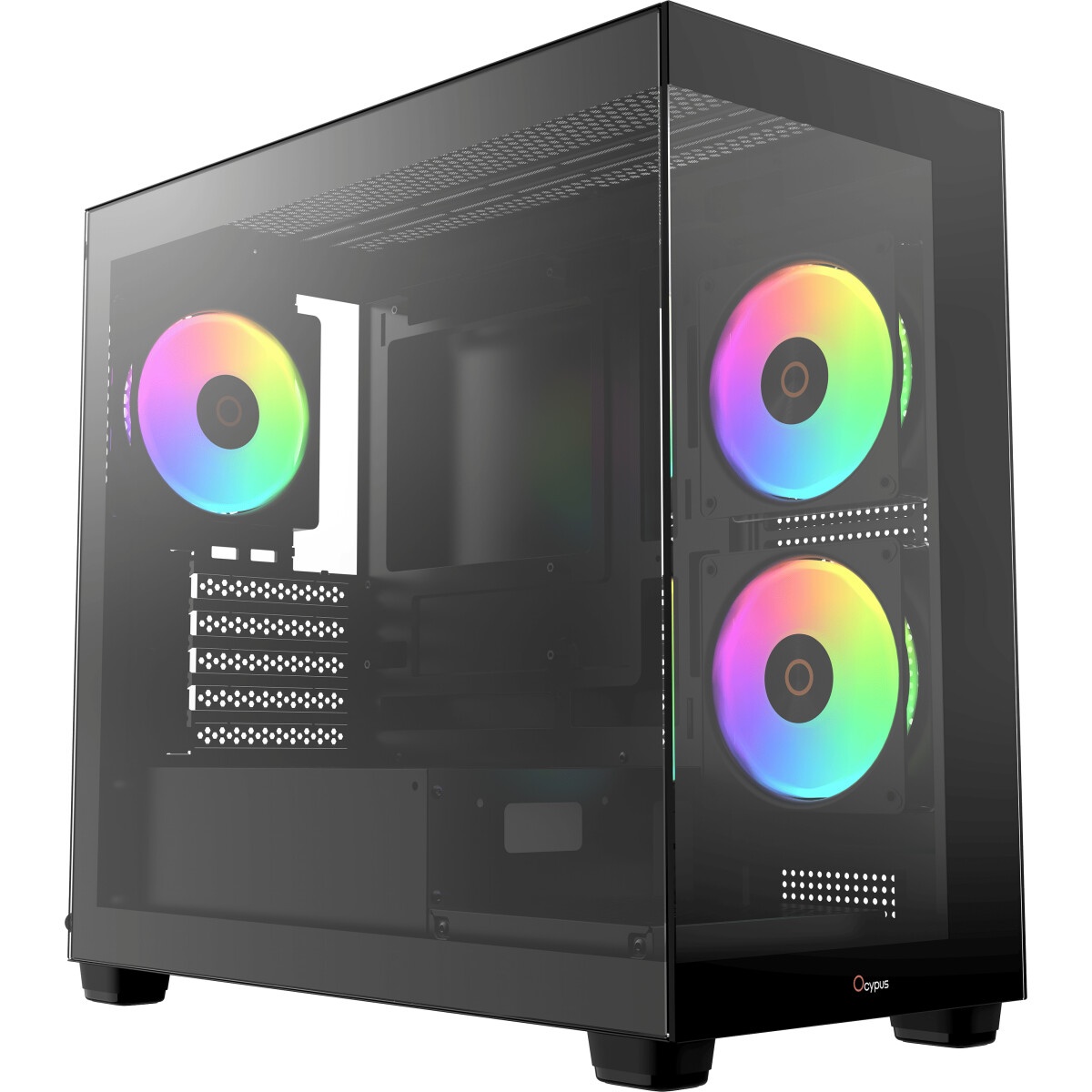 Корпус ПК без блока питания Case Ocypus Gamma C52 BK, Mini-Tower, TG, no fans, 1xUSB-A 3.0 + 2xUSB 2