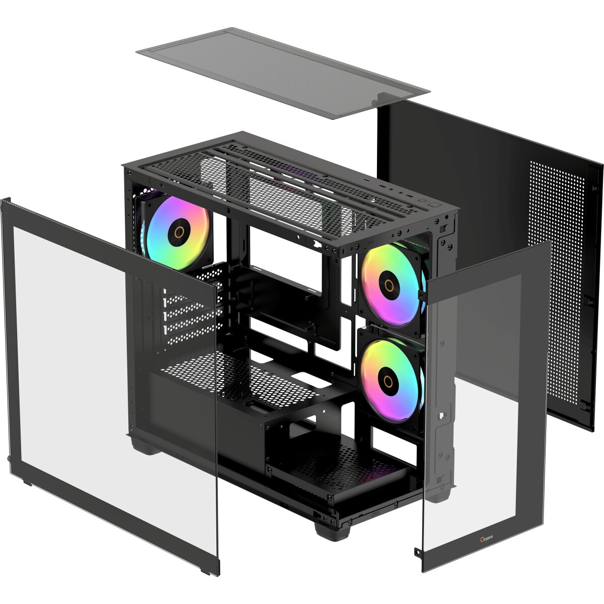 Корпус ПК без блока питания Case Ocypus Gamma C52 BK, Mini-Tower, TG, no fans, 1xUSB-A 3.0 + 2xUSB 2