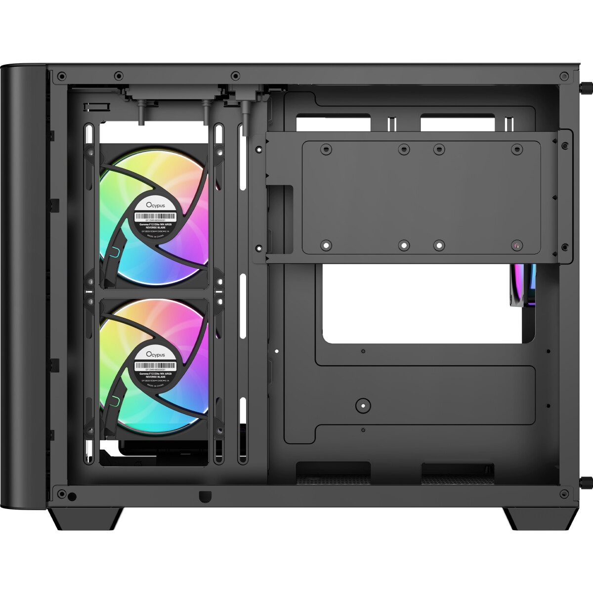 Корпус ПК без блока питания Case Ocypus Gamma C52 BK, Mini-Tower, TG, no fans, 1xUSB-A 3.0 + 2xUSB 2
