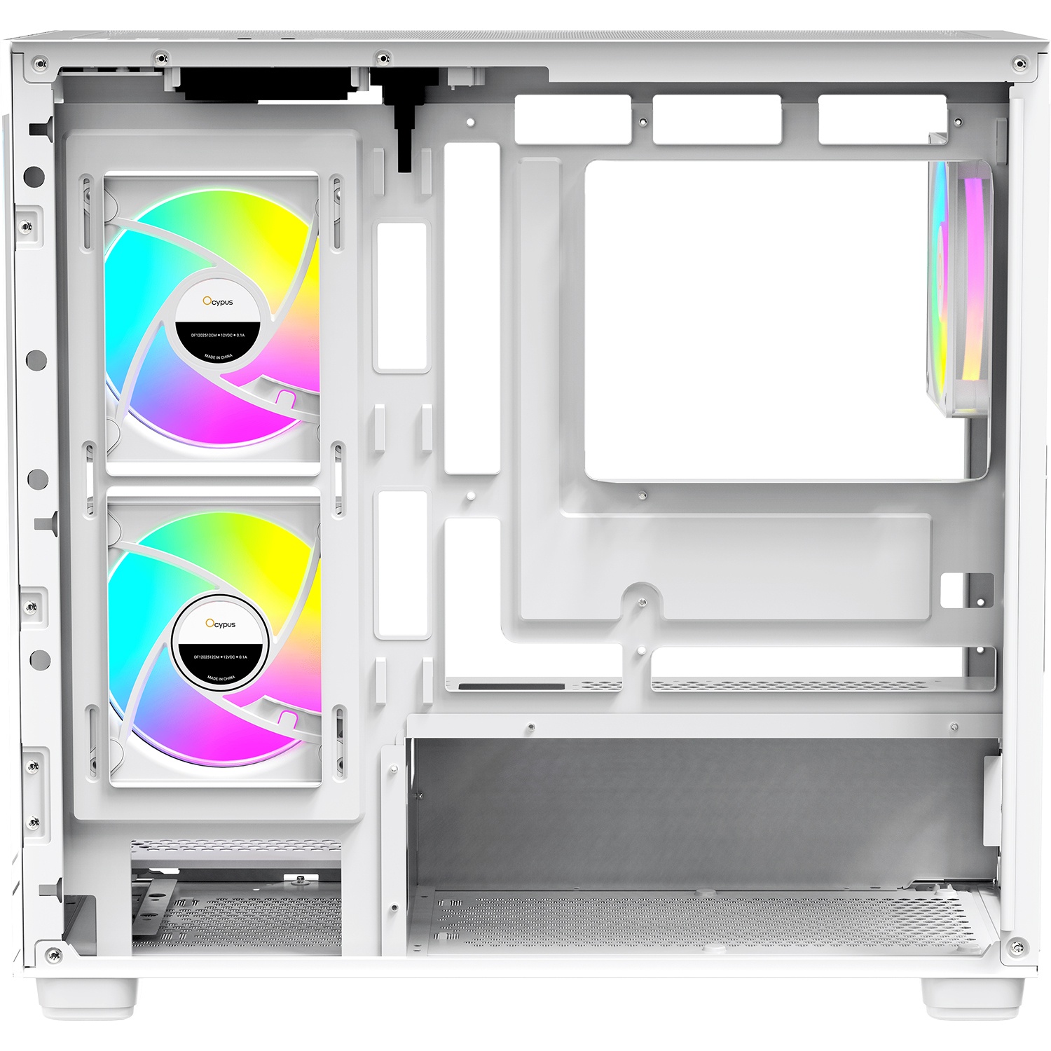 Корпус ПК без блока питания Case Ocypus Gamma C52 WH ARGB, Mini-Tower, TG, 3x120mm ARGB, 1xUSB-A 3.0