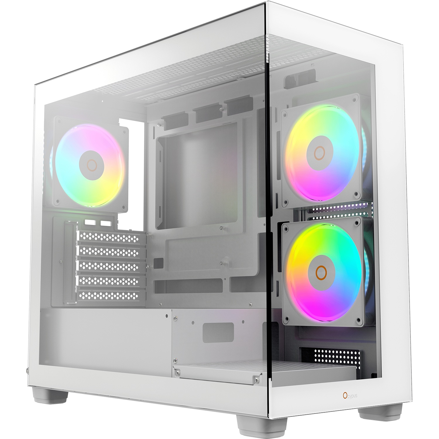Корпус ПК без блока питания Case Ocypus Gamma C52 WH ARGB, Mini-Tower, TG, 3x120mm ARGB, 1xUSB-A 3.0