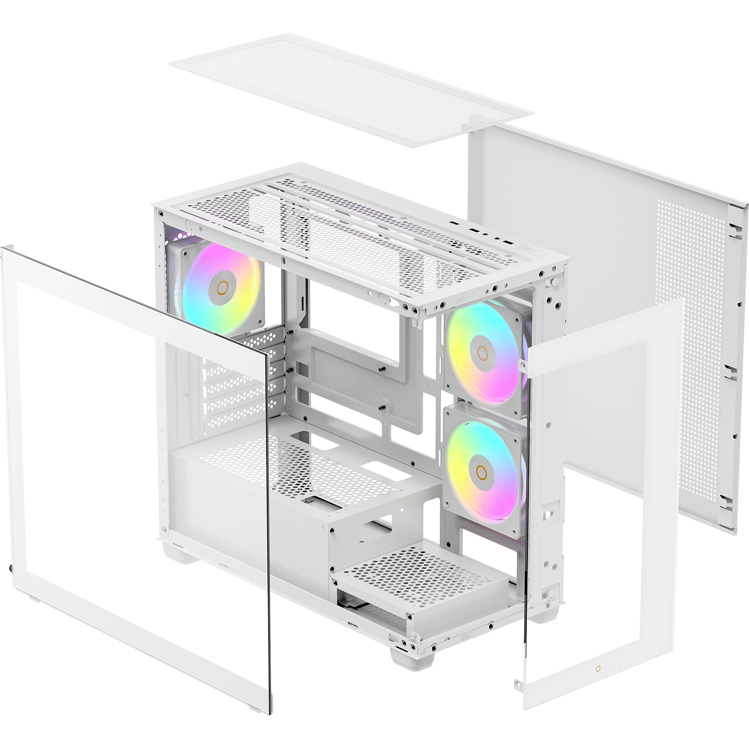Корпус ПК без блока питания Case Ocypus Gamma C52 WH ARGB, Mini-Tower, TG, 3x120mm ARGB, 1xUSB-A 3.0