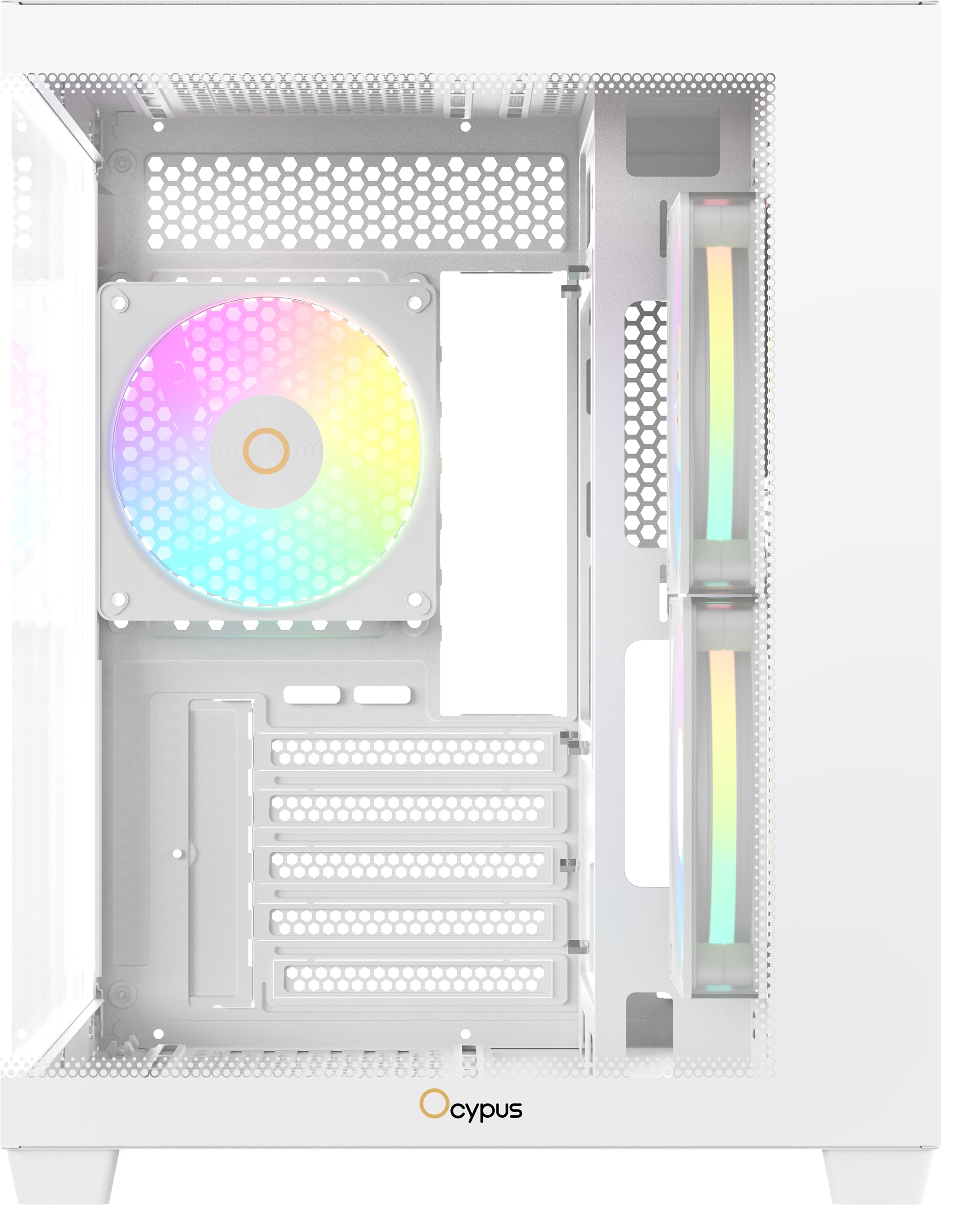 Корпус ПК без блока питания Case Ocypus Gamma C54 WH ARGB, Midi-Tower, TG, 3x120mm ARGB, 1xUSB-A 3.0