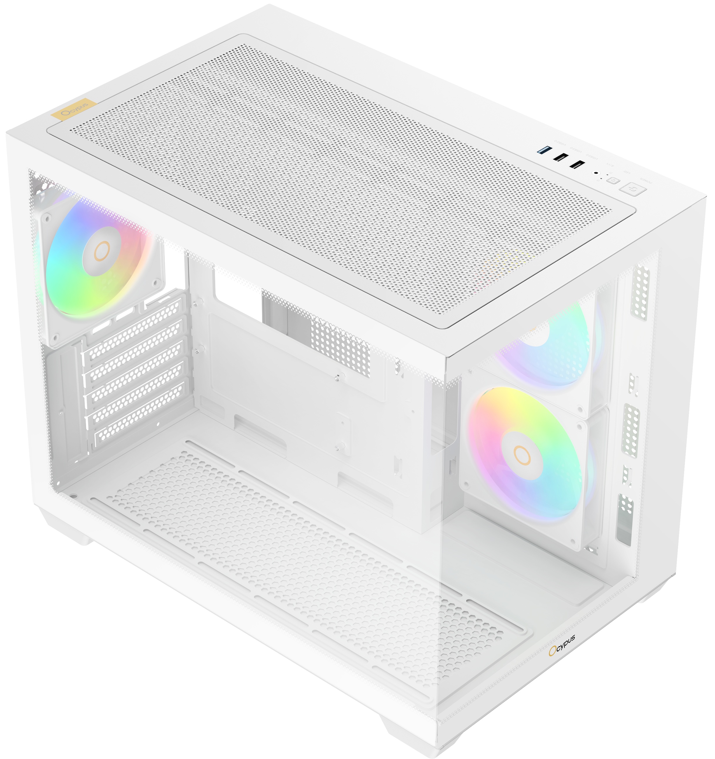 Корпус ПК без блока питания Case Ocypus Gamma C54 WH ARGB, Midi-Tower, TG, 3x120mm ARGB, 1xUSB-A 3.0