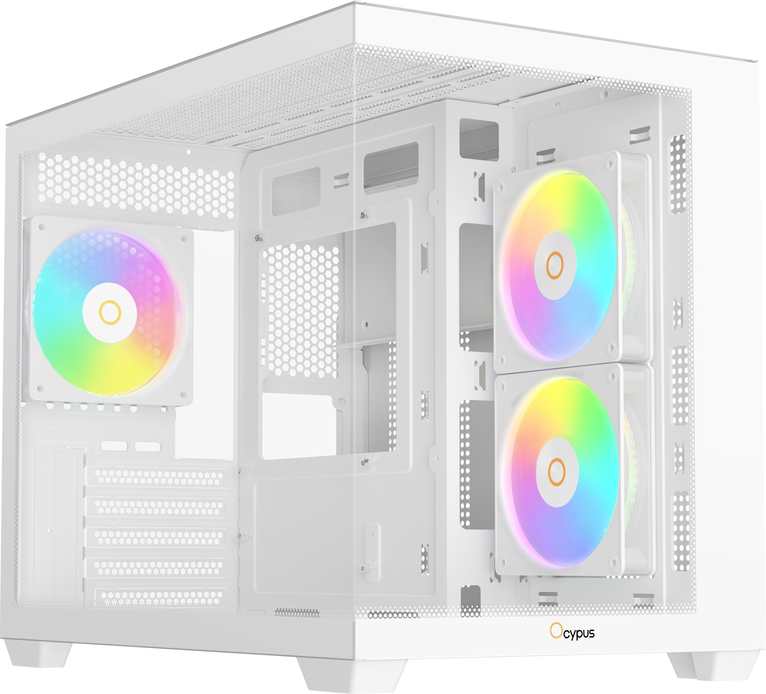 Корпус ПК без блока питания Case Ocypus Gamma C54 WH ARGB, Midi-Tower, TG, 3x120mm ARGB, 1xUSB-A 3.0