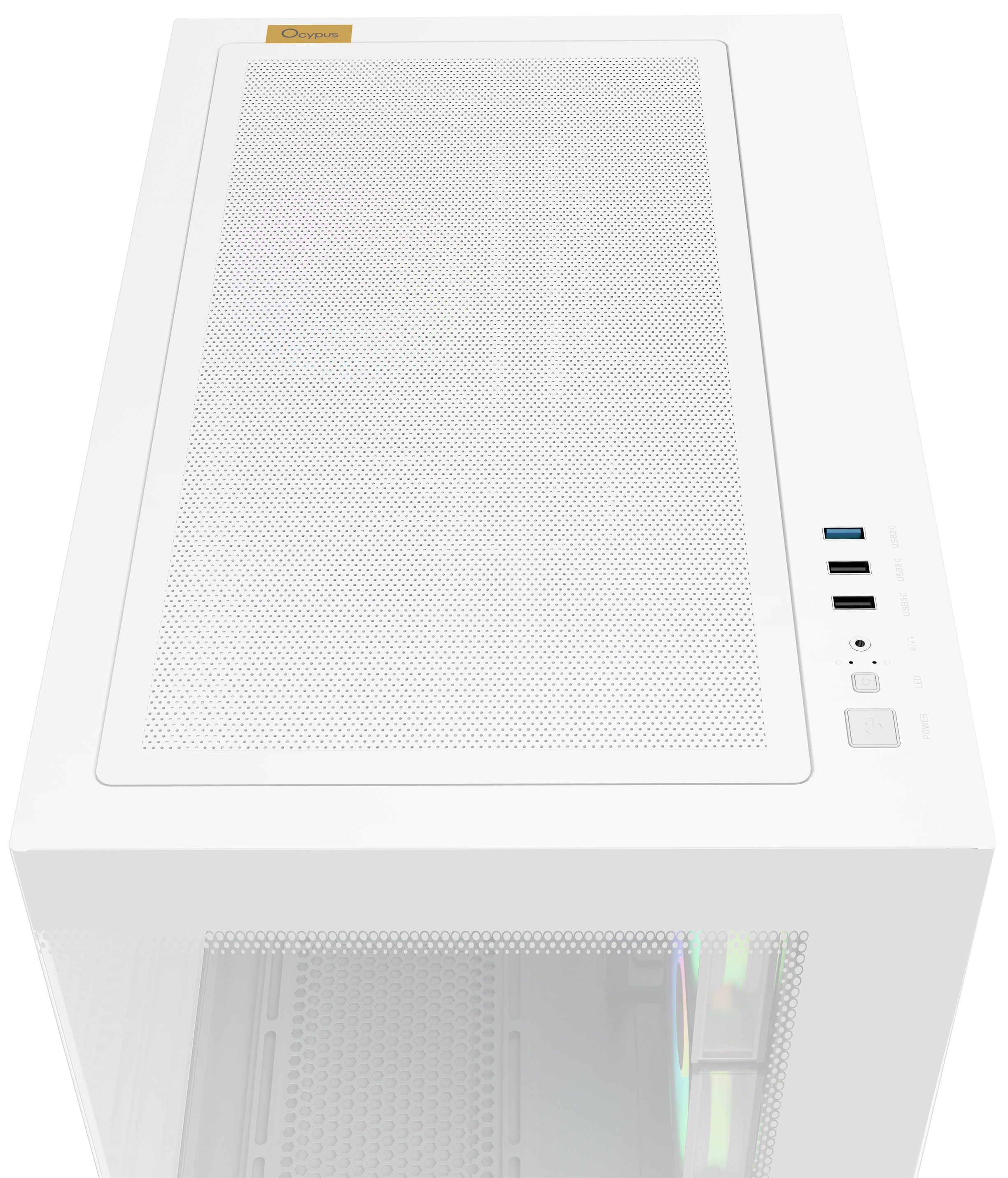 Корпус ПК без блока питания Case Ocypus Gamma C54 WH ARGB, Midi-Tower, TG, 3x120mm ARGB, 1xUSB-A 3.0
