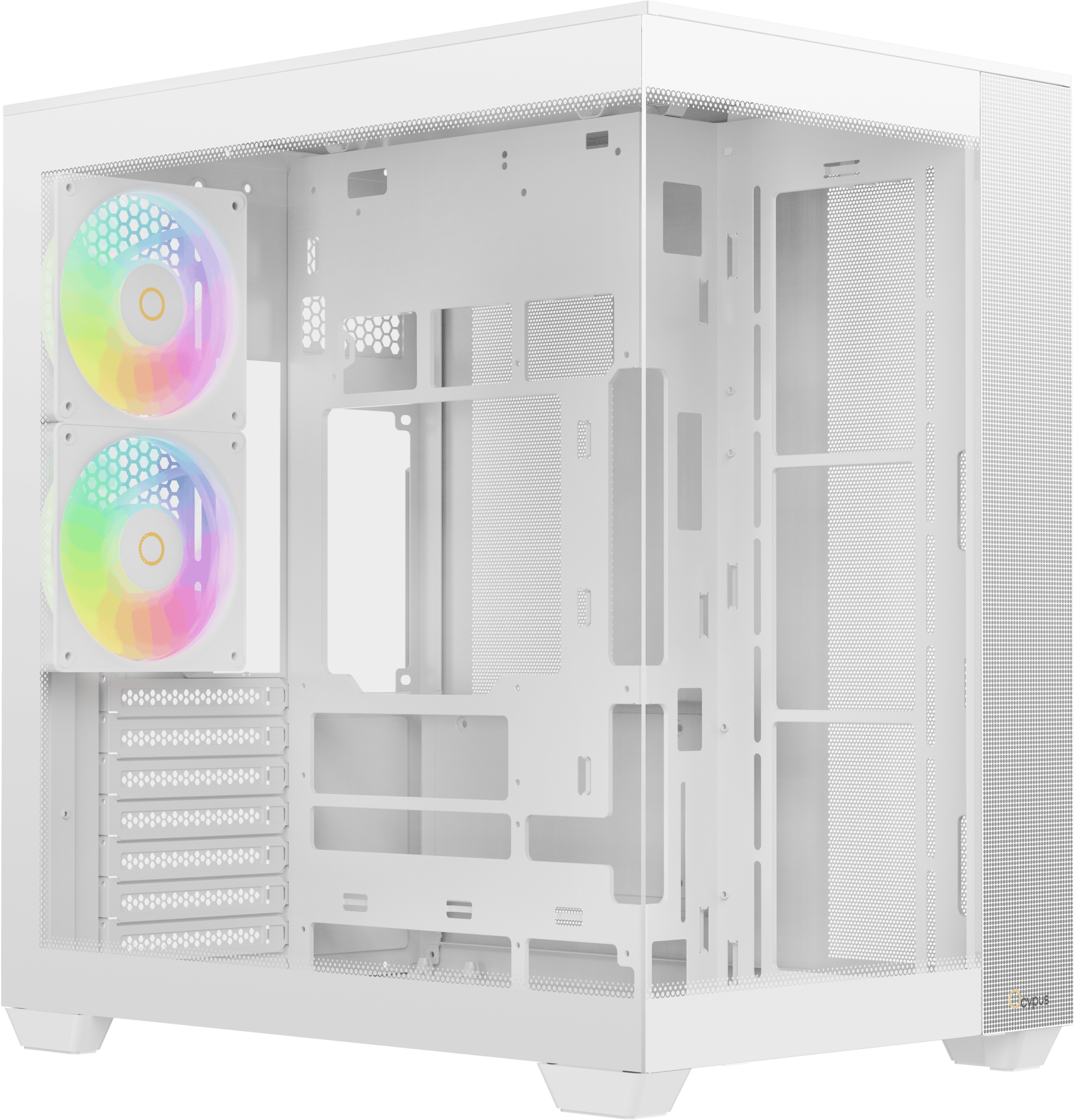 Корпус ПК без блока питания Case Ocypus Delta C74 WH ARGB, Midi-Tower, TG, 2x120mm ARGB, 2xUSB-A 3.0
