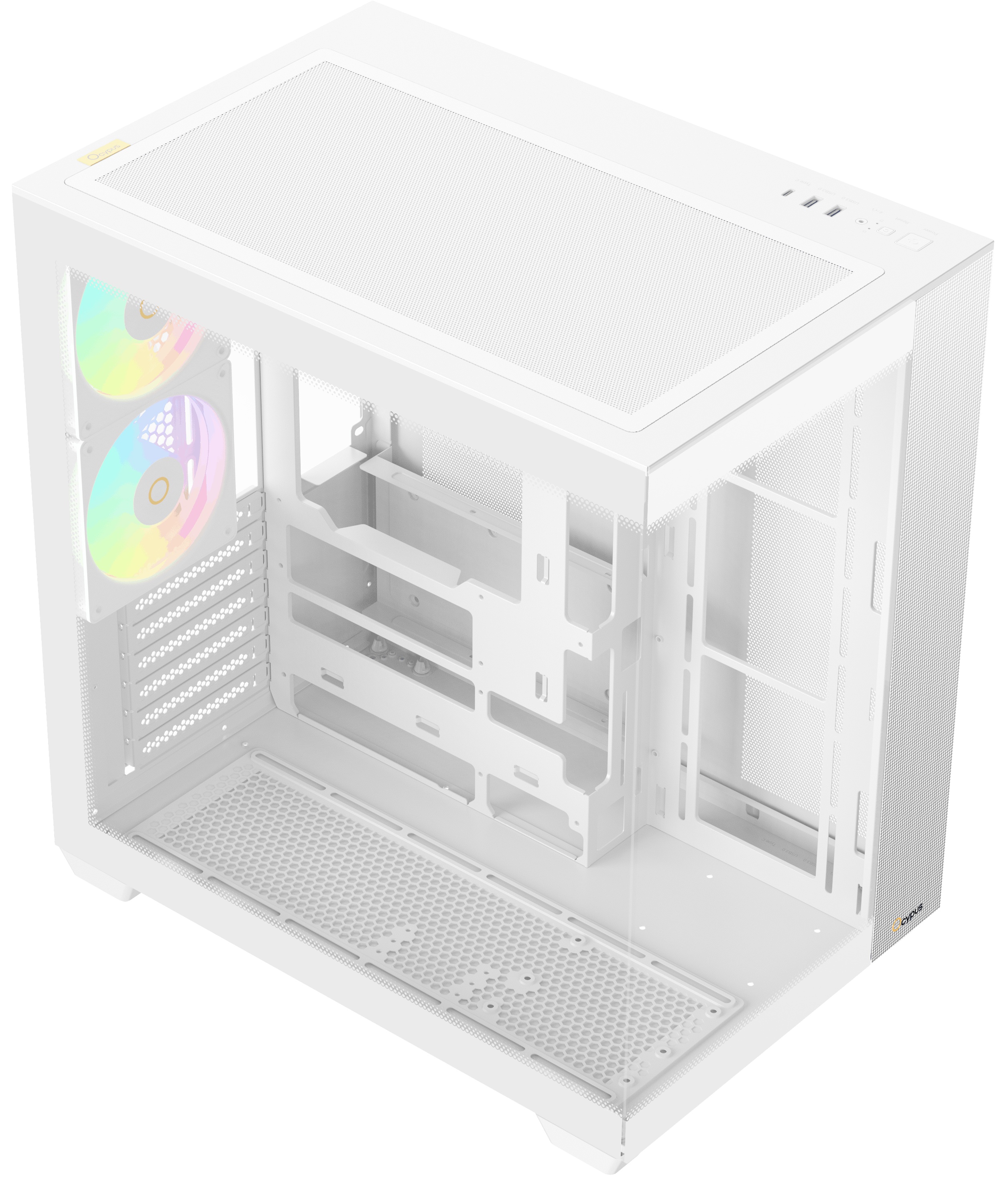 Корпус ПК без блока питания Case Ocypus Delta C74 WH ARGB, Midi-Tower, TG, 2x120mm ARGB, 2xUSB-A 3.0