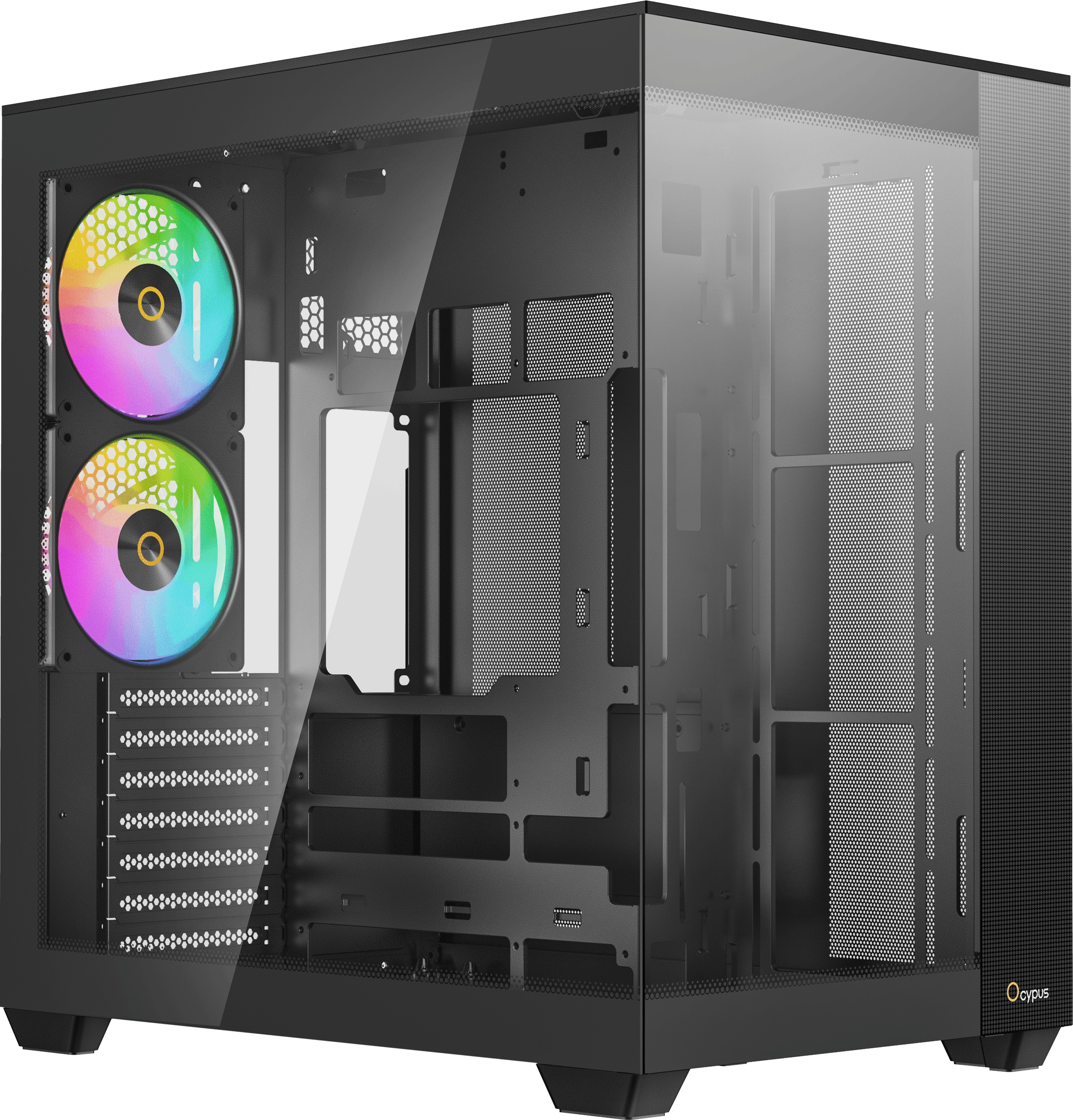 Корпус ПК без блока питания Case Ocypus Delta C74 BK ARGB, Midi-Tower, TG, 2x120mm ARGB, 2xUSB-A 3.0