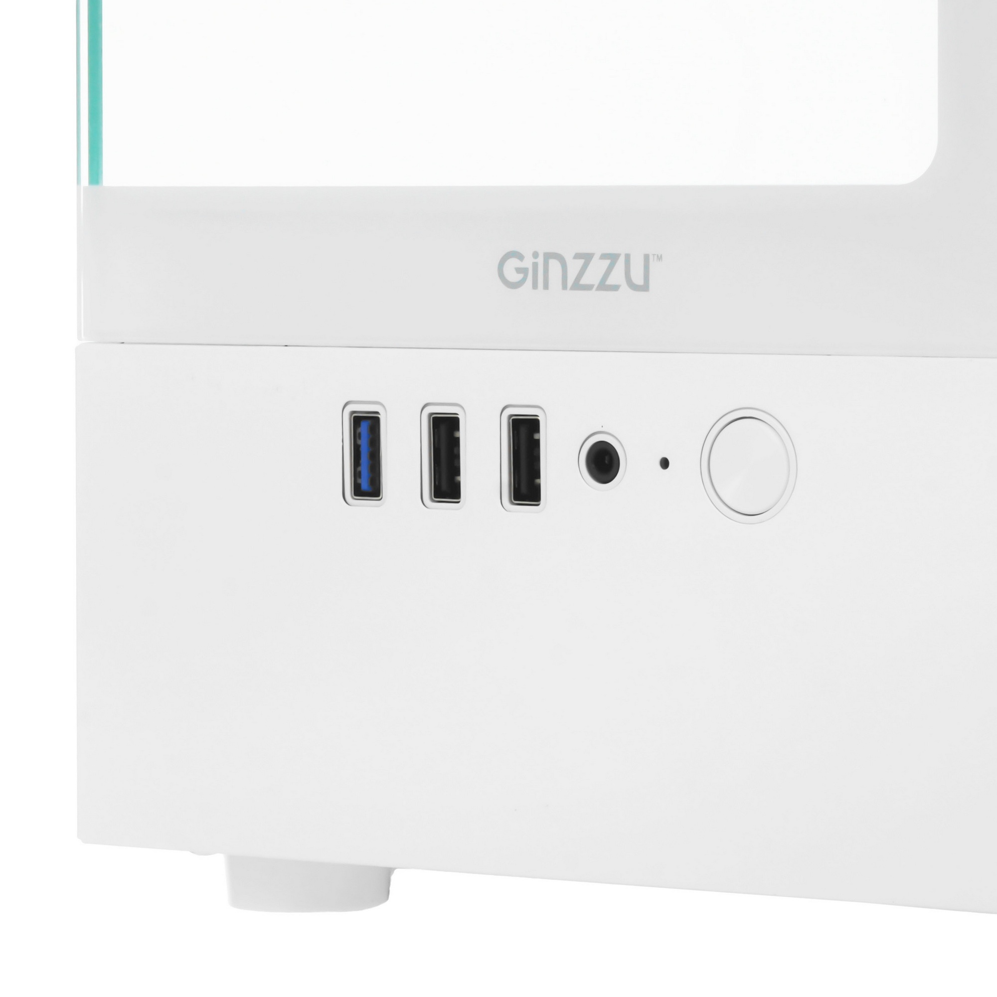 Корпус Ginzzu CL480 mATX передняя панель Стекло Белый