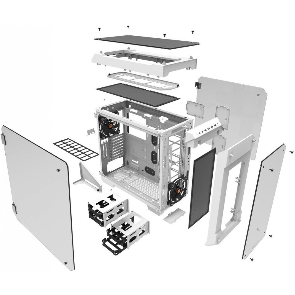 Компьютерный корпус Thermaltake View 71 TG Snow CA-1I7-00F6WN-00 White/Win/SPCC/Tempered Glass*4/Col