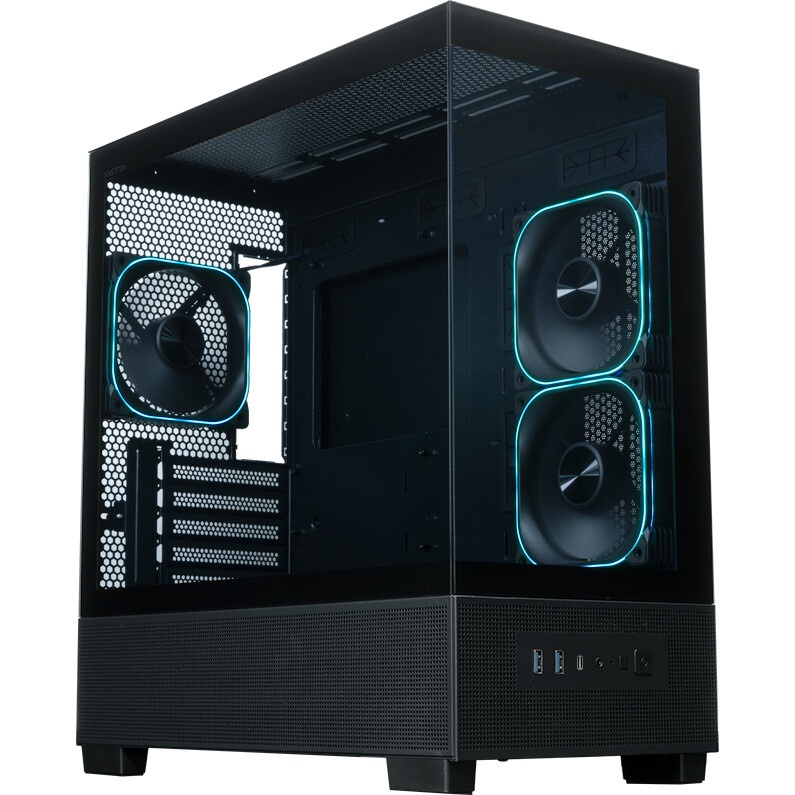 Компьютерный корпус XASTRA Q500M 3ARGB-FG-C10-UC Black mATX/Aquarium/Screewless/ 3x120mm ARGB PWM FG