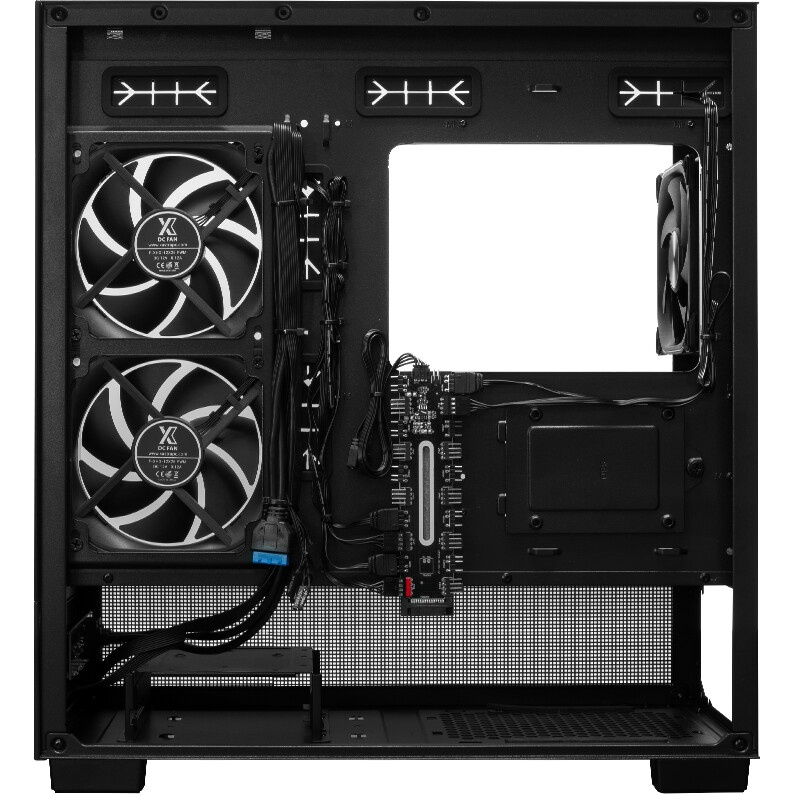 Компьютерный корпус XASTRA Q500M 3ARGB-FG-C10-UC Black mATX/Aquarium/Screewless/ 3x120mm ARGB PWM FG