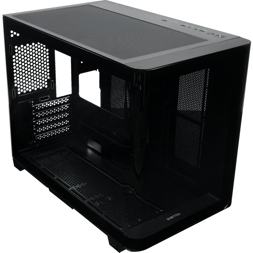 Компьютерный корпус XASTRA Q500M 3ARGB-FG-C10-UC Black mATX/Aquarium/Screewless/ 3x120mm ARGB PWM FG