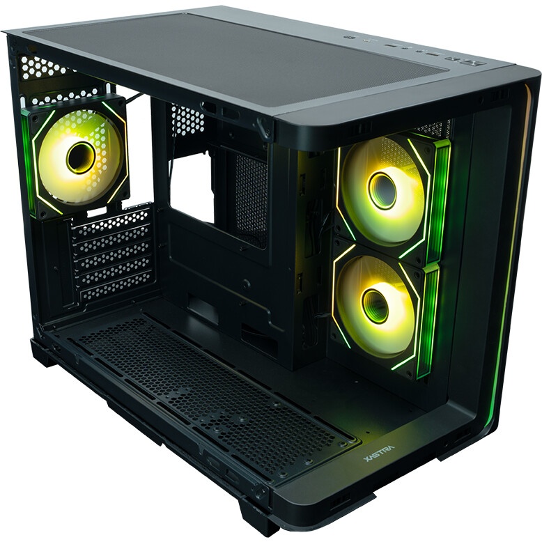 Компьютерный корпус XASTRA Q500M 3ARGB-FG-C10-UC Black mATX/Aquarium/Screewless/ 3x120mm ARGB PWM FG