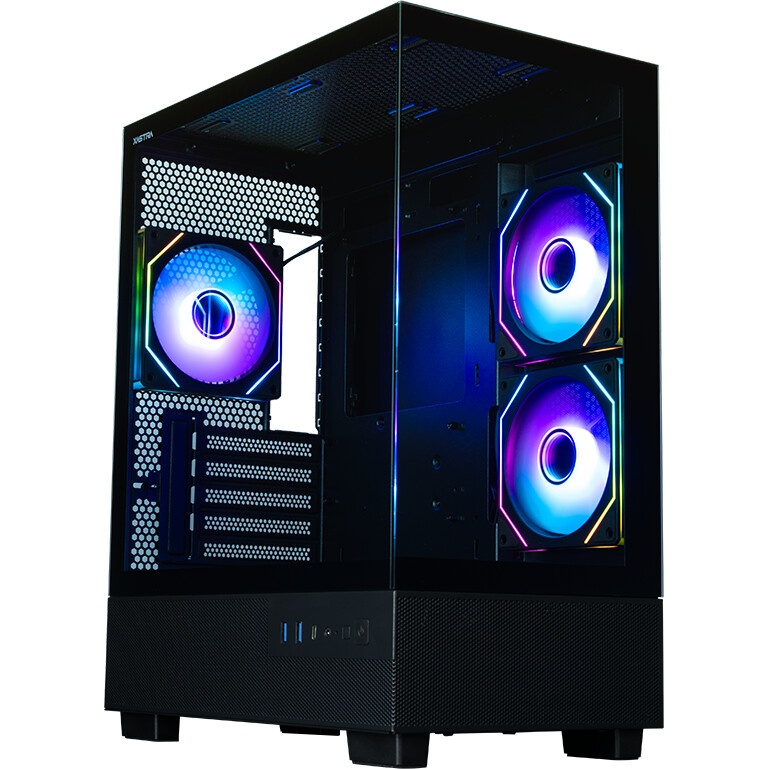 Компьютерный корпус XASTRA Q500M 3ARGB-FG-C10-UC Black mATX/Aquarium/Screewless/ 3x120mm ARGB PWM FG