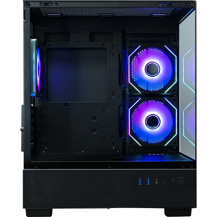Компьютерный корпус XASTRA Q500M 3ARGB-FG-C10-UC Black mATX/Aquarium/Screewless/ 3x120mm ARGB PWM FG