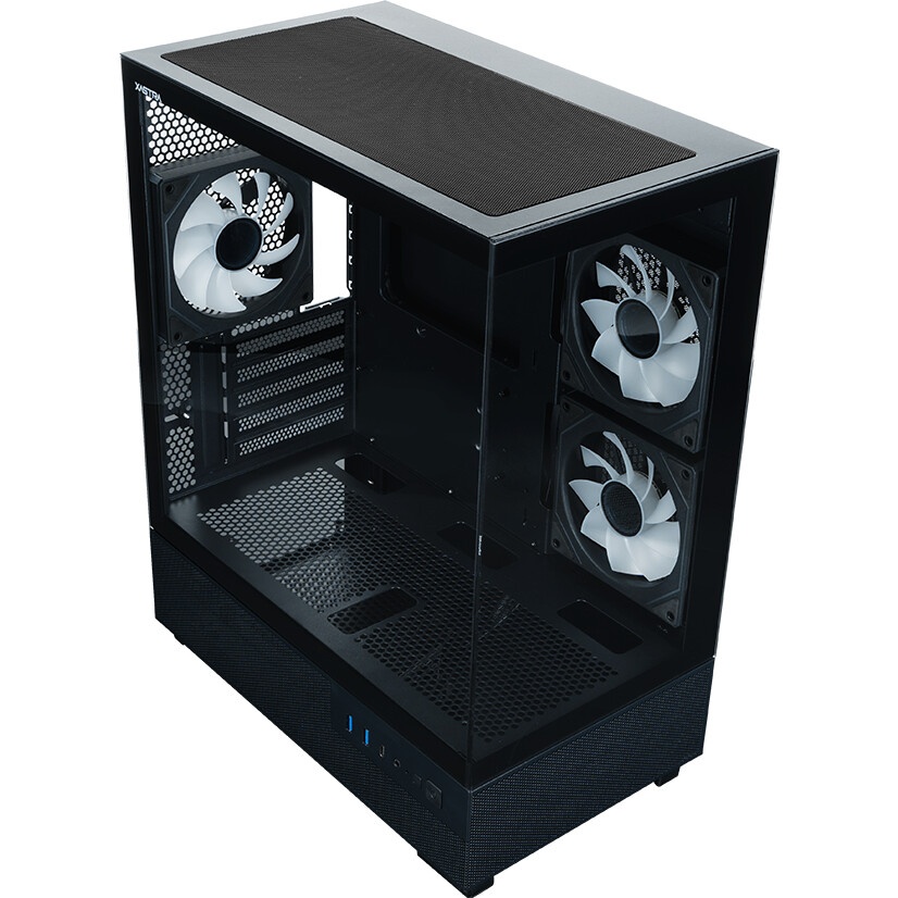 Компьютерный корпус XASTRA Q500M 3ARGB-FG-C10-UC Black mATX/Aquarium/Screewless/ 3x120mm ARGB PWM FG