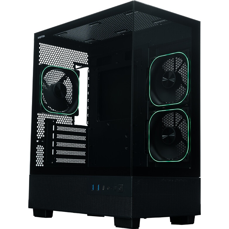 Компьютерный корпус XASTRA Q500M 3ARGB-FG-C10-UC Black mATX/Aquarium/Screewless/ 3x120mm ARGB PWM FG
