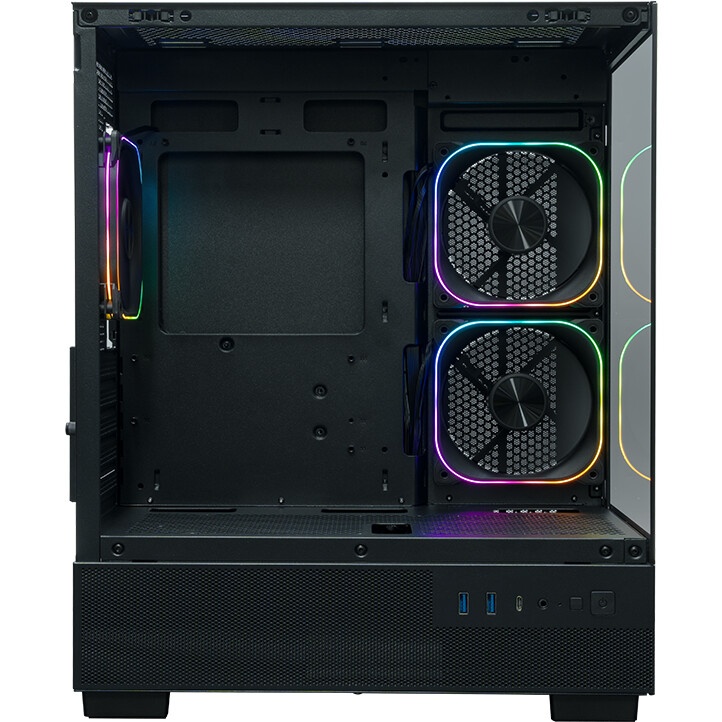 Компьютерный корпус XASTRA Q500M 3ARGB-FG-C10-UC Black mATX/Aquarium/Screewless/ 3x120mm ARGB PWM FG