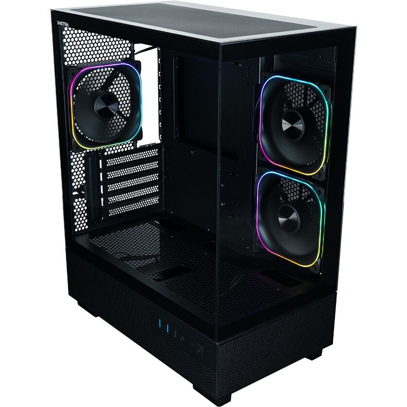 Компьютерный корпус XASTRA Q500M 3ARGB-FG-C10-UC Black mATX/Aquarium/Screewless/ 3x120mm ARGB PWM FG