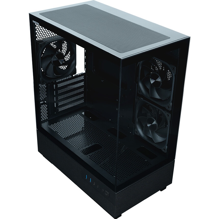 Компьютерный корпус XASTRA Q500M 3ARGB-FG-C10-UC Black mATX/Aquarium/Screewless/ 3x120mm ARGB PWM FG