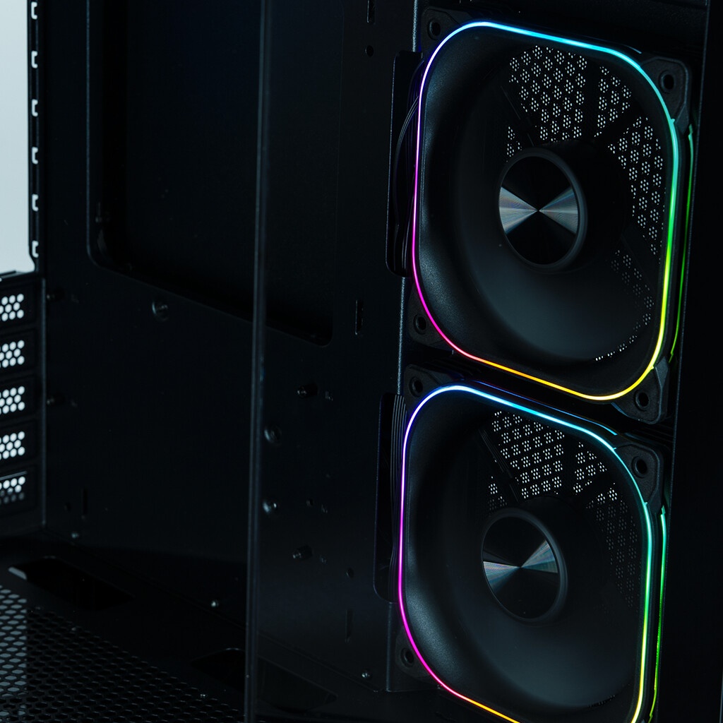 Компьютерный корпус XASTRA Q500M 3ARGB-FG-C10-UC Black mATX/Aquarium/Screewless/ 3x120mm ARGB PWM FG