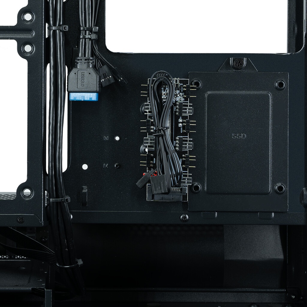 Компьютерный корпус XASTRA Q500M 3ARGB-FG-C10-UC Black mATX/Aquarium/Screewless/ 3x120mm ARGB PWM FG