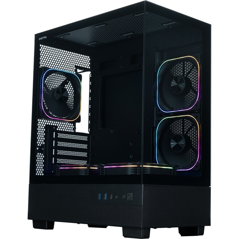 Компьютерный корпус XASTRA Q500M 3ARGB-FG-C10-UC Black mATX/Aquarium/Screewless/ 3x120mm ARGB PWM FG