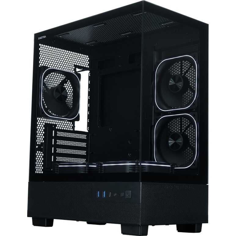 Компьютерный корпус XASTRA Q500M 3ARGB-FG-C10-UC Black mATX/Aquarium/Screewless/ 3x120mm ARGB PWM FG