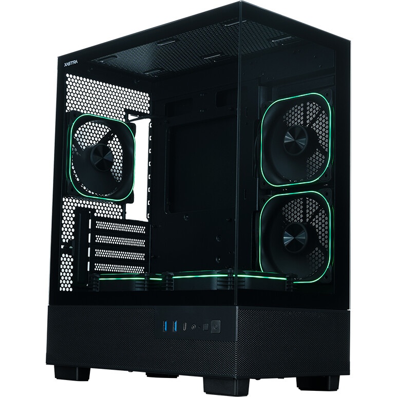 Компьютерный корпус XASTRA Q500M 3ARGB-FG-C10-UC Black mATX/Aquarium/Screewless/ 3x120mm ARGB PWM FG