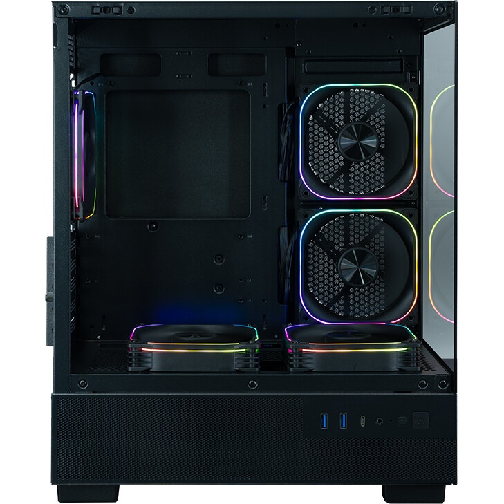 Компьютерный корпус XASTRA Q500M 3ARGB-FG-C10-UC Black mATX/Aquarium/Screewless/ 3x120mm ARGB PWM FG
