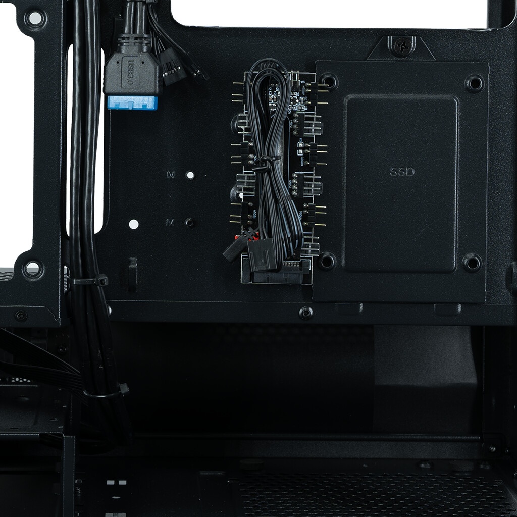 Компьютерный корпус XASTRA Q500M 3ARGB-FG-C10-UC Black mATX/Aquarium/Screewless/ 3x120mm ARGB PWM FG