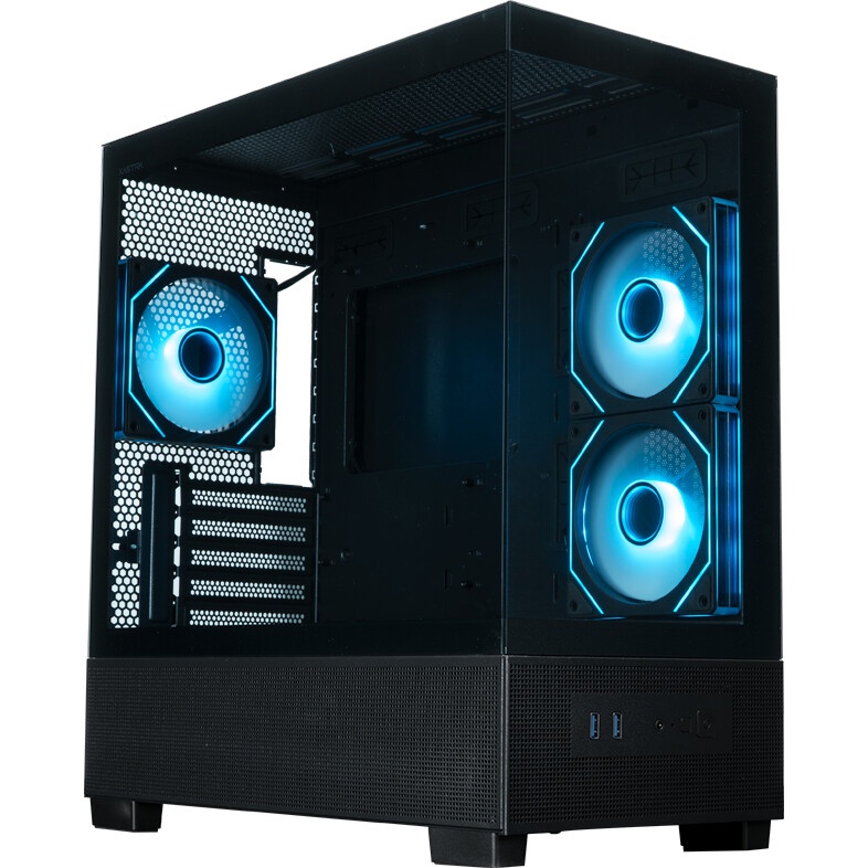 Компьютерный корпус XASTRA Q500M 3ARGB-FG-C10-UC Black mATX/Aquarium/Screewless/ 3x120mm ARGB PWM FG