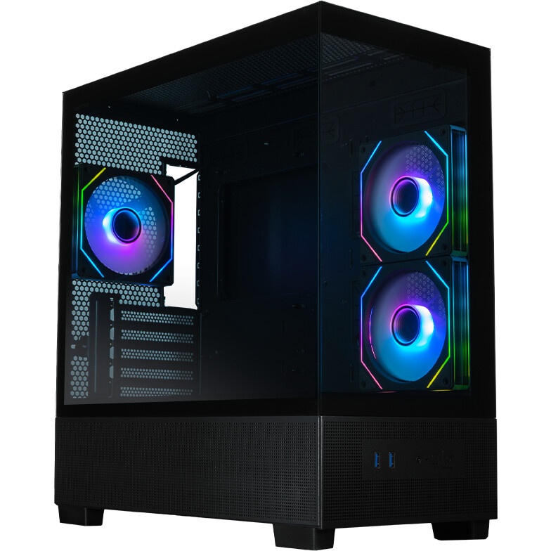 Компьютерный корпус XASTRA Q500M 3ARGB-FG-C10-UC Black mATX/Aquarium/Screewless/ 3x120mm ARGB PWM FG