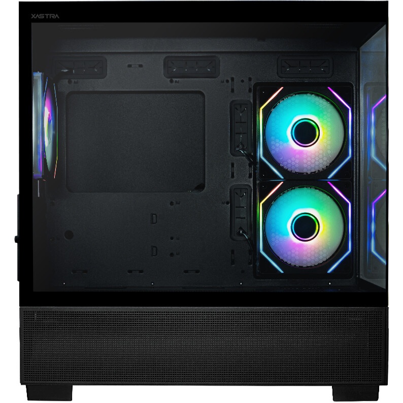 Компьютерный корпус XASTRA Q500M 3ARGB-FG-C10-UC Black mATX/Aquarium/Screewless/ 3x120mm ARGB PWM FG