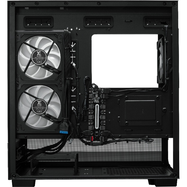 Компьютерный корпус XASTRA Q500M 3ARGB-FG-C10-UC Black mATX/Aquarium/Screewless/ 3x120mm ARGB PWM FG
