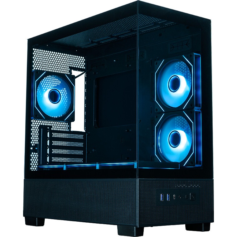 Компьютерный корпус XASTRA Q500M 3ARGB-FG-C10-UC Black mATX/Aquarium/Screewless/ 3x120mm ARGB PWM FG