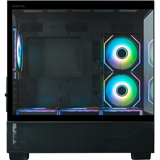 Компьютерный корпус XASTRA Q500M 3ARGB-FG-C10-UC Black mATX/Aquarium/Screewless/ 3x120mm ARGB PWM FG