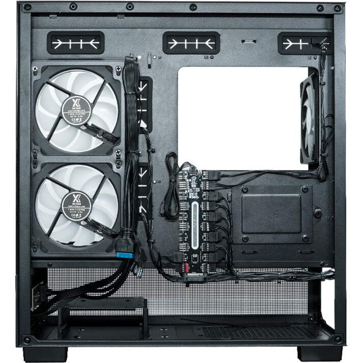 Компьютерный корпус XASTRA Q500M 3ARGB-FG-C10-UC Black mATX/Aquarium/Screewless/ 3x120mm ARGB PWM FG