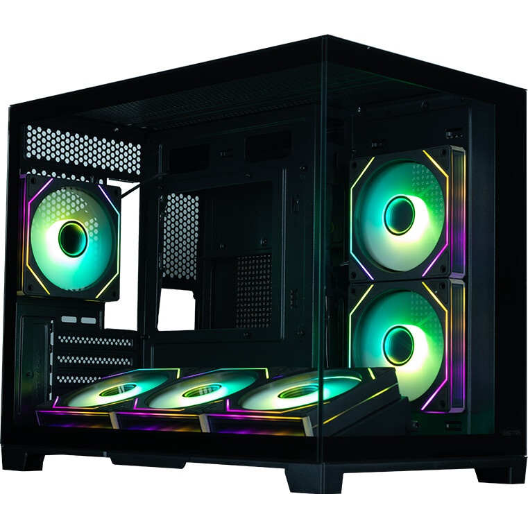 Компьютерный корпус XASTRA Q500M 3ARGB-FG-C10-UC Black mATX/Aquarium/Screewless/ 3x120mm ARGB PWM FG