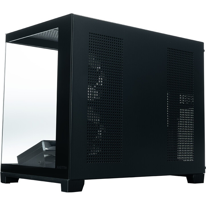 Компьютерный корпус XASTRA Q500M 3ARGB-FG-C10-UC Black mATX/Aquarium/Screewless/ 3x120mm ARGB PWM FG