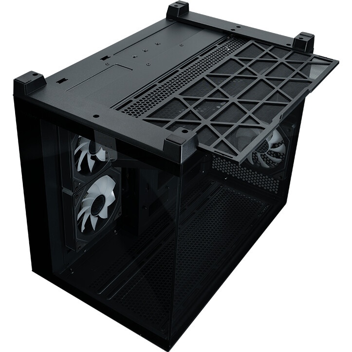 Компьютерный корпус XASTRA Q500M 3ARGB-FG-C10-UC Black mATX/Aquarium/Screewless/ 3x120mm ARGB PWM FG