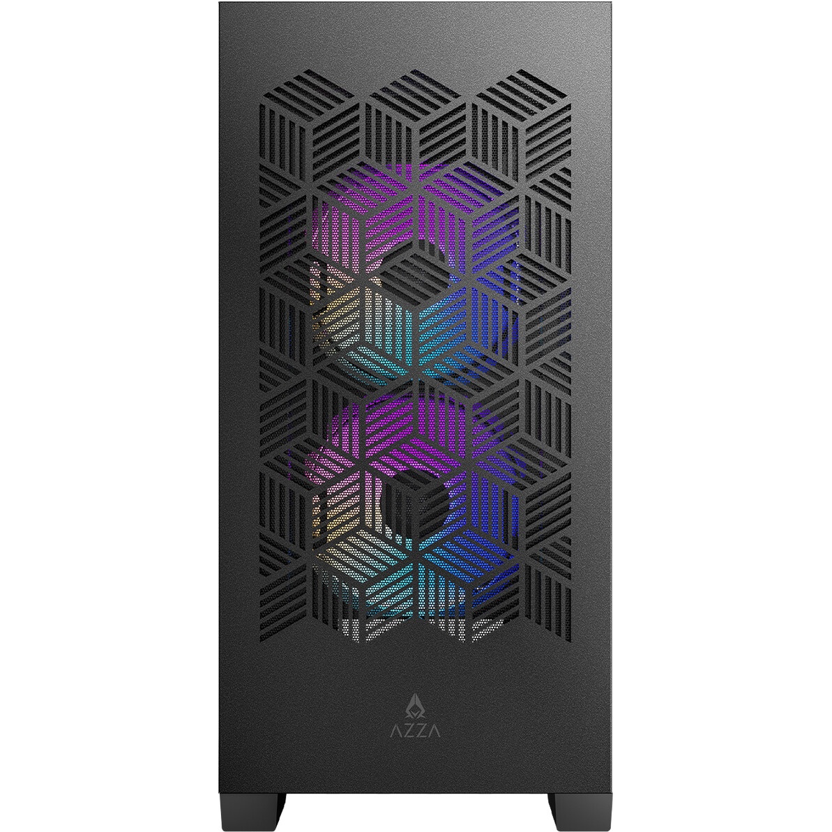 Корпус Azza AEROHEX-M черный без БП mATX 4x120mm 1xUSB2.0 2xUSB3.0 audio bott PSU