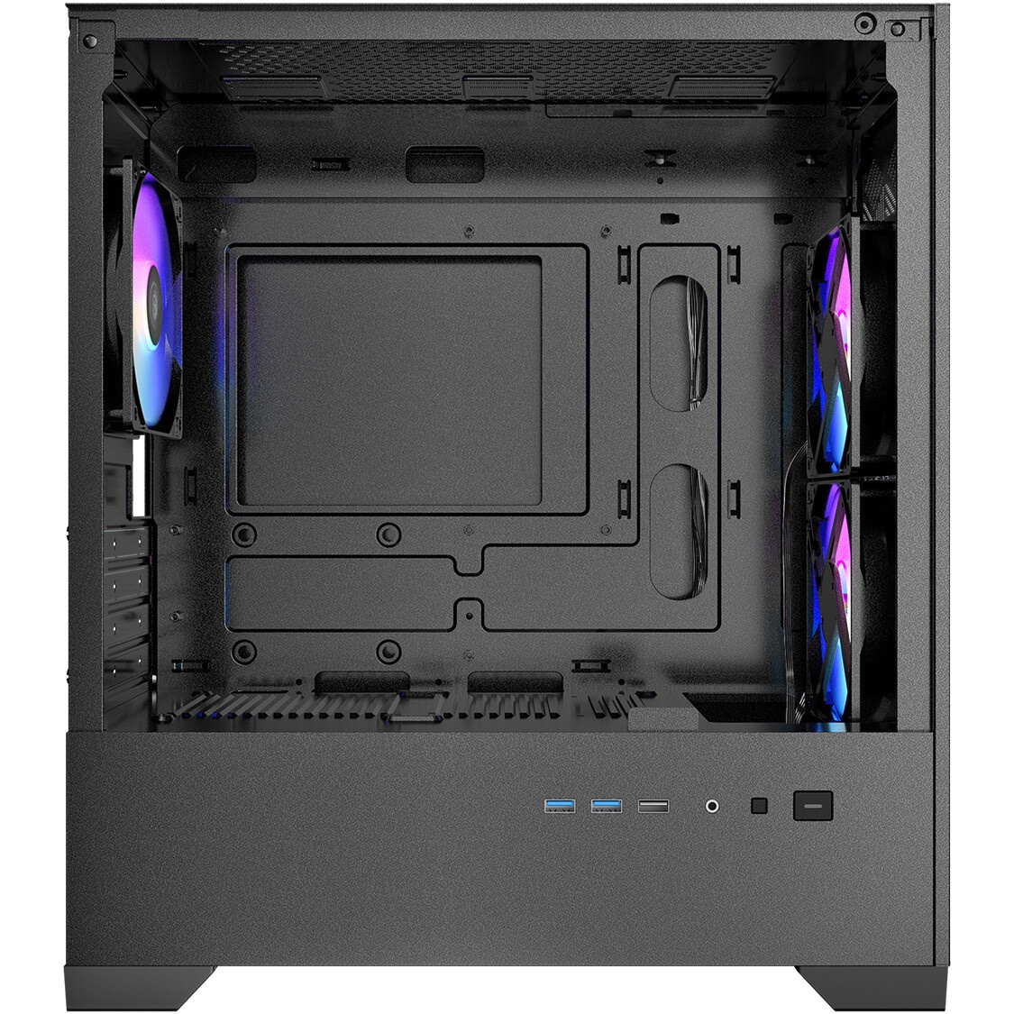Корпус Azza AEROHEX-M черный без БП mATX 4x120mm 1xUSB2.0 2xUSB3.0 audio bott PSU