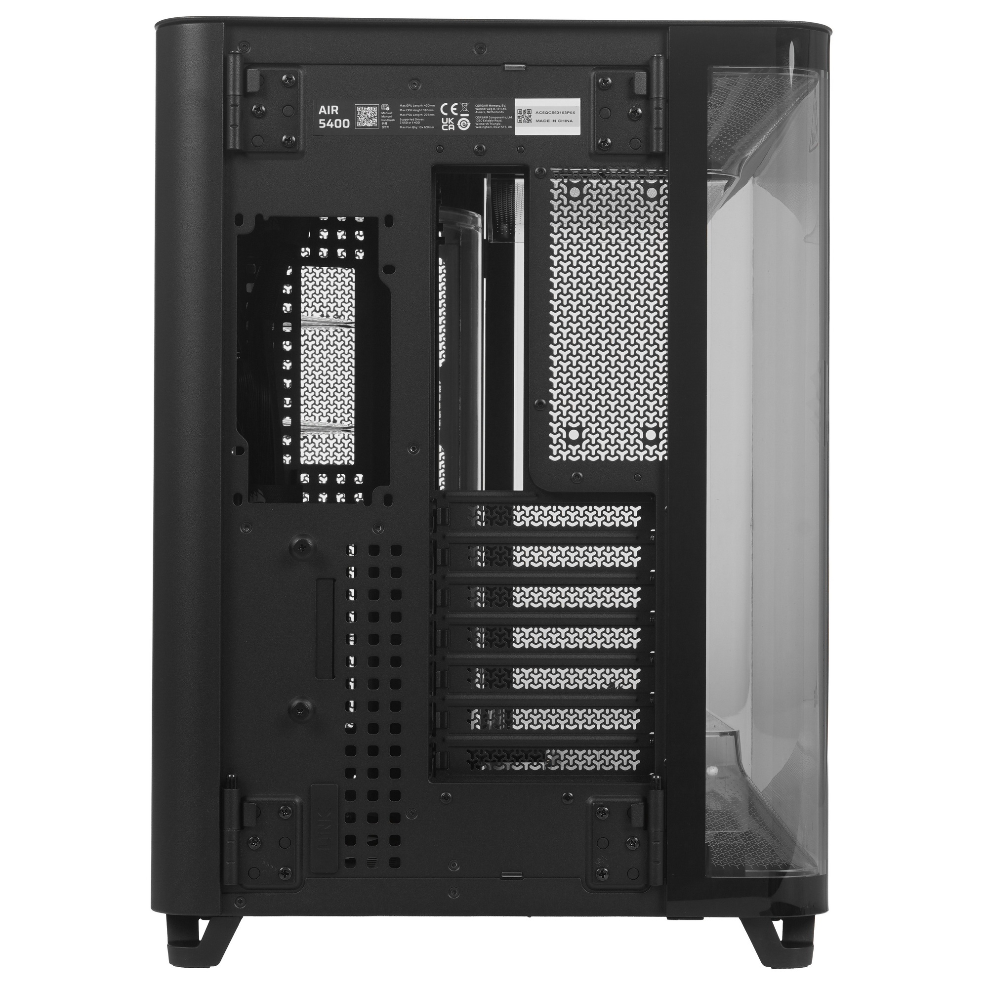 Корпус без блока питания/ Case Corsair AIR 5400 RS-R ARGB, Midi-Tower, TG, 3x120mm ARGB reverse fans