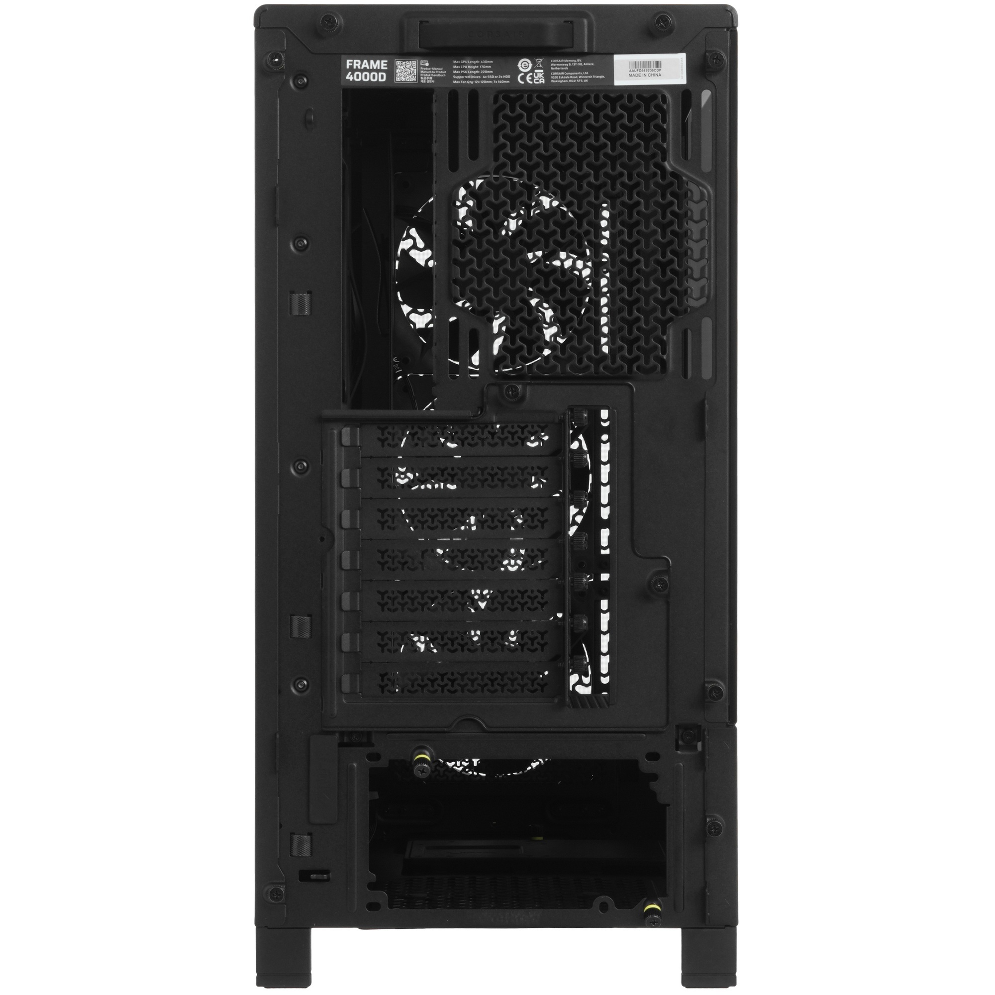 Корпус без блока питания/ Case Corsair Frame 4000D RS, Midi-Tower, TG, 3x120mm, 2xUSB-A 3.2, 1xUSB 3