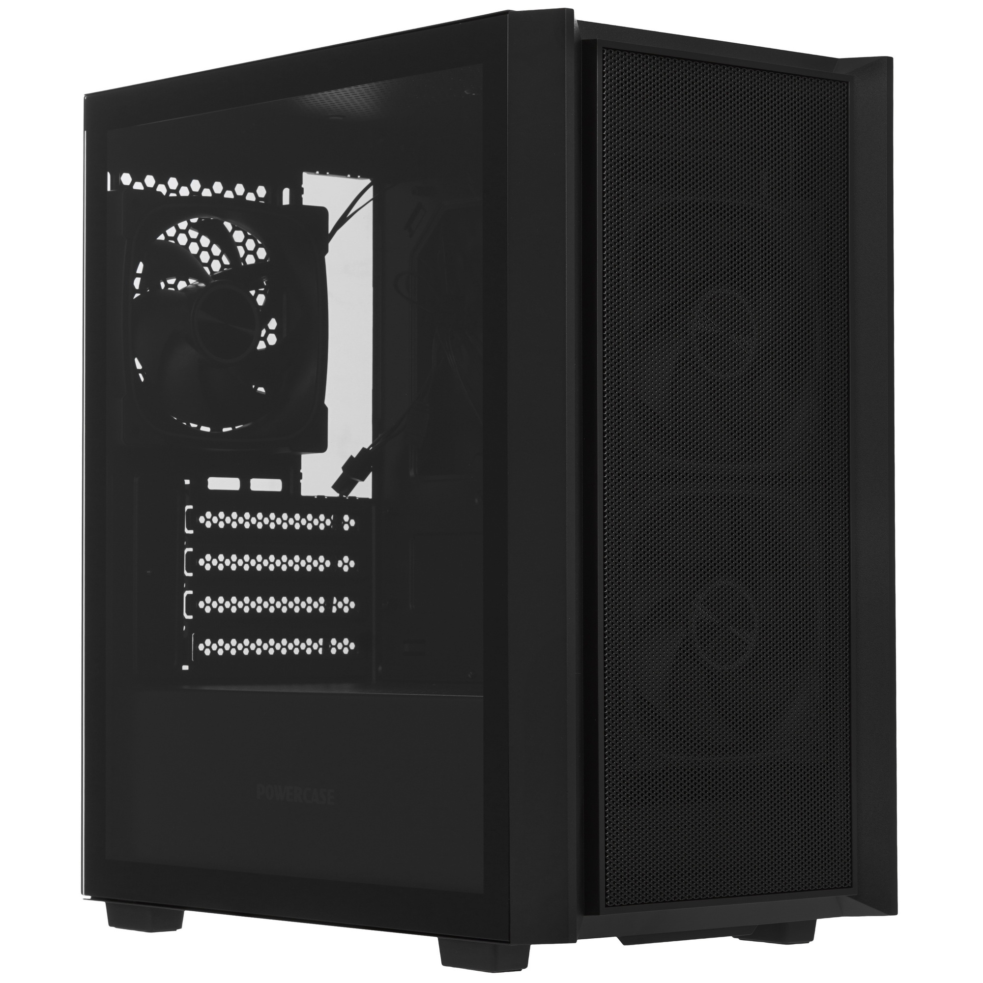 Корпус Powercase Mistral SM03 ARGB, Tempered Glass, 3x120mm ARGB PWM fans, чёрный, mATX  (CMMSM03B-A3)